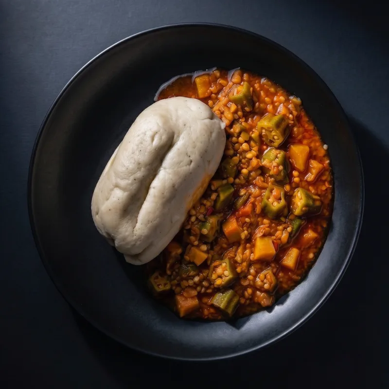 Banku and Okra Stew